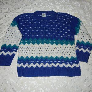 Vtg Andina Mens Sweater Sz Large Handmade Sheep Wool Unique Icelandic Knit